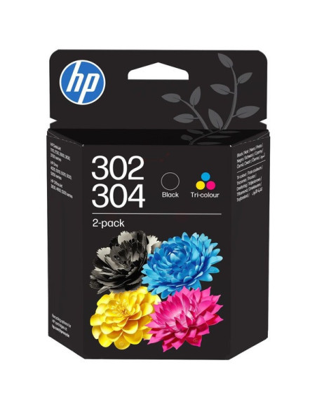 HP 302/304 Tri-color/Black Ink Crtg 2-Pk