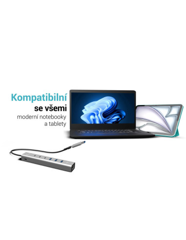 i-tec USB-C/USB-A Metal HUB 6 port (3x USB-C, 3x USB-A), LAN, Power Delivery 85W