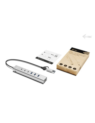 i-tec USB-C/USB-A Metal HUB 6 port (3x USB-C, 3x USB-A), LAN, Power Delivery 85W