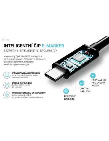 i-tec USB-C PD Charging Cable 1.8m