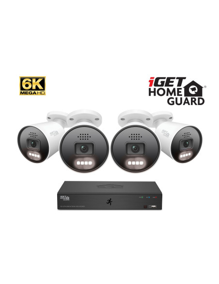 iGET HGNVK88604 - Kamerový MegaHD 6K PoE SMART set, 8CH NVR + 4xIP 6K kamera, zvuk, AI detekcia