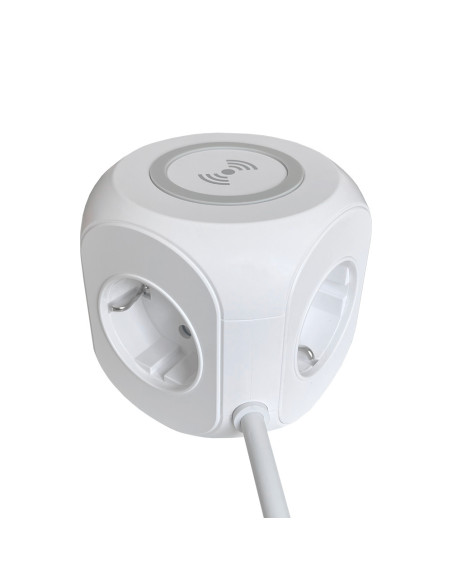 Sieťový adaptér Viking AC Cube W33 /3xAC/1xUSB-A/2xUSB-C/Nabíjanie Wireless/Tlačidlo On/Off