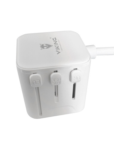 Cestovná predlžovacia zásuvka Viking PQ30/2x AC/2xUSB-C PD/1xUSB-A QC/viac ako 200 krajín