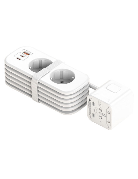 Cestovná predlžovacia zásuvka Viking PQ30/2x AC/2xUSB-C PD/1xUSB-A QC/viac ako 200 krajín