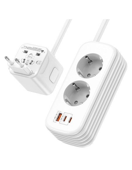 Cestovná predlžovacia zásuvka Viking PQ30/2x AC/2xUSB-C PD/1xUSB-A QC/viac ako 200 krajín