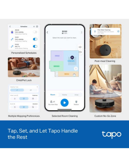 Tapo RV50 Omni Robot Vacuum & Mop All in OneDock