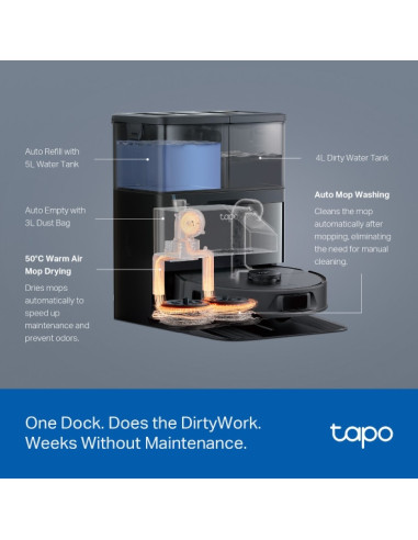 Tapo RV50 Omni Robot Vacuum & Mop All in OneDock