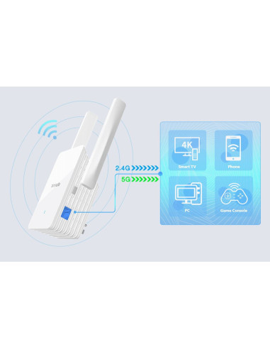 Tenda A33 - WiFi Range Extender AX3000 WiFi 6, opakovač 2976 Mb/s, 1x GLAN 1 Gb/s, WPS, 2x 5dBi, WPA3