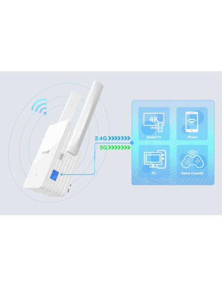 Tenda A33 - WiFi Range Extender AX3000 WiFi 6, opakovač 2976 Mb/s, 1x GLAN 1 Gb/s, WPS, 2x 5dBi, WPA3