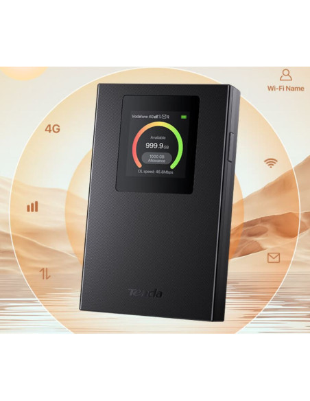 Tenda MF6 - 4G LTE Mobile AX300 Wi-Fi 6 batérie modem router, LCD, WPA3, USB-C