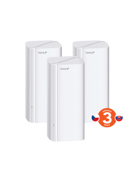 Tenda Nova ME3 Pro (3-pack) WiFi7 BE3600 Mesh Gigabit systém, 9x GLAN/GWAN, WPA3, VPN, CZ app