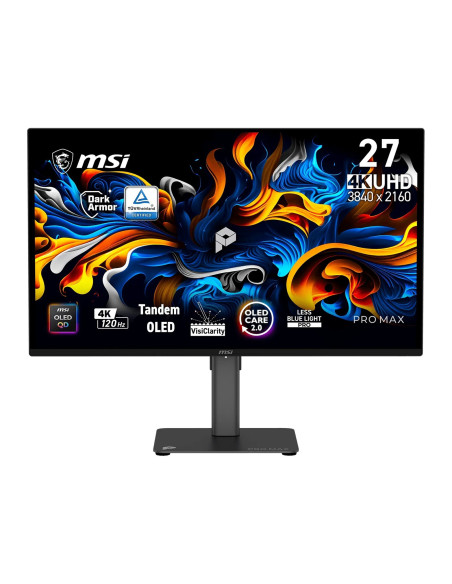 MSI PRO MAX/271UPX12G/26,5"/QD-OLED/4K UHD/120Hz/0,03ms/Čierna/3R