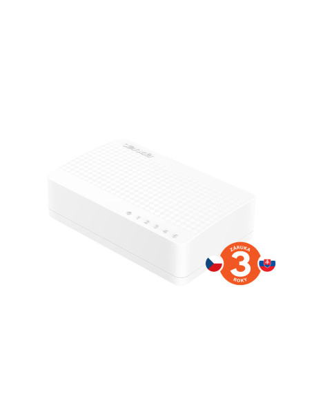 S105 5 x 10/100 Mb/s Mini Eco Switch, Desktop, Auto MDI/MDIX, do 1,5 Watt, fanless
