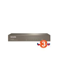 Tenda TEG1008D 8-port Gigabit Switch, 8x 10/100/1000 Mb/s, Fanless-bez ventilátorov, Kov, 9K Jumbo