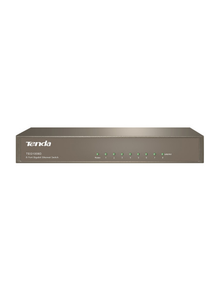 Tenda TEG1008D 8-port Gigabit Switch, 8x 10/100/1000 Mb/s, Fanless-bez ventilátorov, Kov, 9K Jumbo