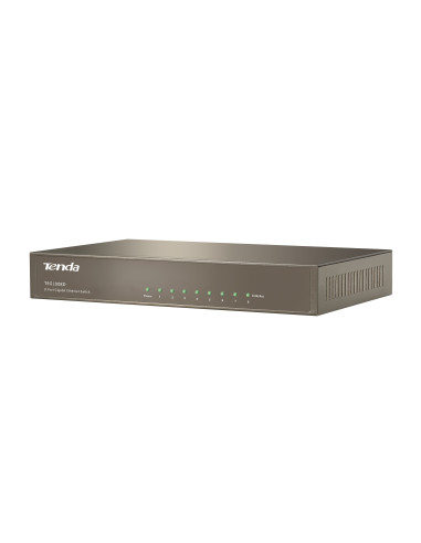 Tenda TEG1008D 8-port Gigabit Switch, 8x 10/100/1000 Mb/s, Fanless-bez ventilátorov, Kov, 9K Jumbo