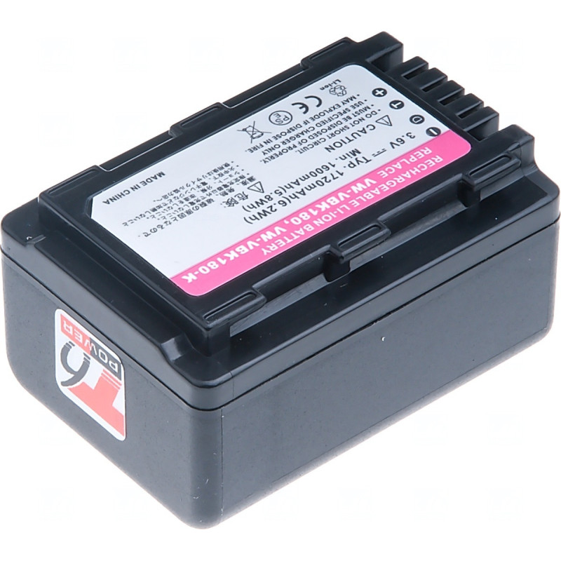 Batéria T6 power Panasonic VW-VBK180, VW-VBL090, 1720mAh, 6,2Wh, čierna