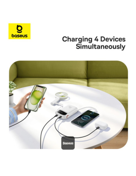 Baseus power banka Qpow 10000mAh 30W biela s USB-C káblom