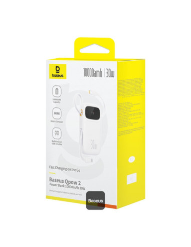 Baseus power banka Qpow 10000mAh 30W biela s USB-C káblom