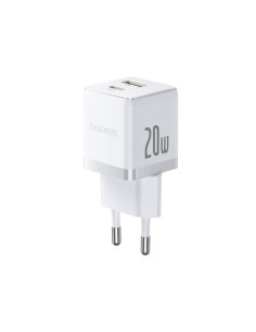 Baseus Rýchlonabíjačka do siete Palm 20W 1xUSB-A 1xUSB-C PD QC 3.0 biela