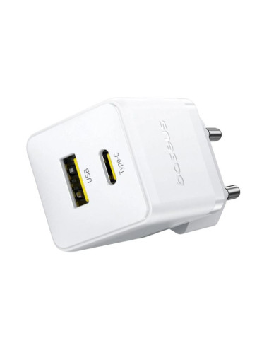 Baseus Rýchlonabíjačka do siete Palm 30W 1xUSB-A 1xUSB-C PD QC 3.0 biela