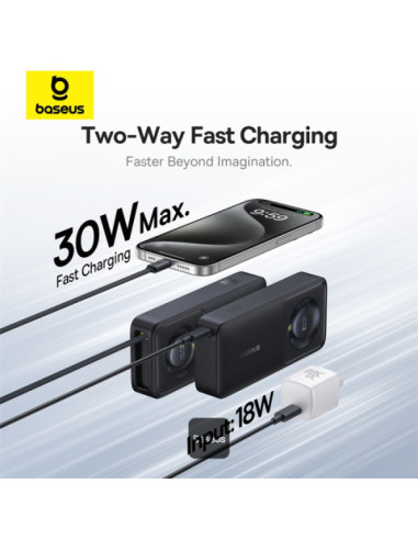 Baseus Powerbanka OS Free2Pull 10000mAh 30W čierna