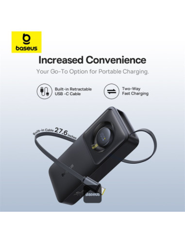 Baseus Powerbanka OS Free2Pull 10000mAh 30W čierna