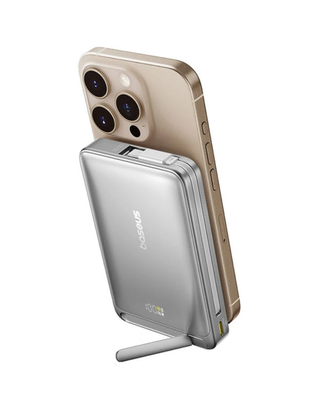 Baseus Powerbanka PicoGo Qi2 10000mAh 45W s káblom USB-C sivá