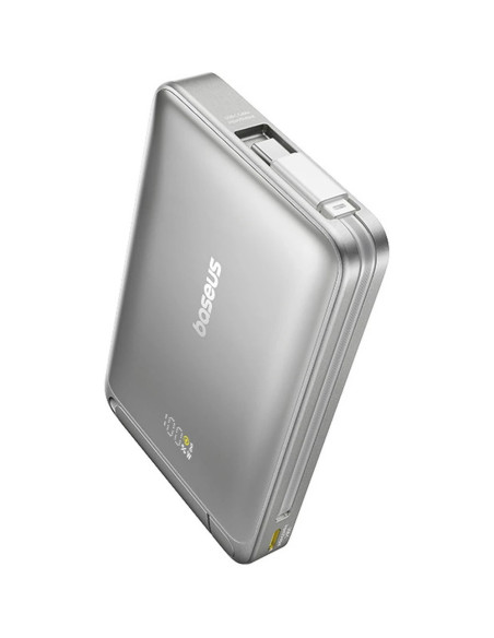 Baseus Powerbanka PicoGo Qi2 10000mAh 45W s káblom USB-C sivá