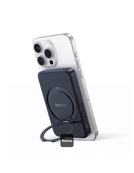 Baseus Powerbanka PicoGo Qi2 s otočným stojanom a bezdrôtovým nabíjaním 5000mAh 20W USB-C čierna