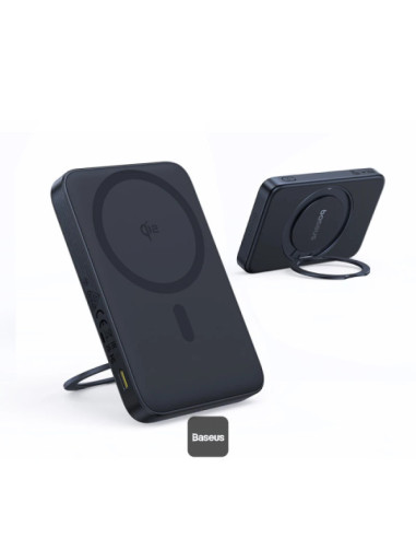 Baseus Powerbanka PicoGo Qi2 s otočným stojanom a bezdrôtovým nabíjaním 5000mAh 20W USB-C čierna