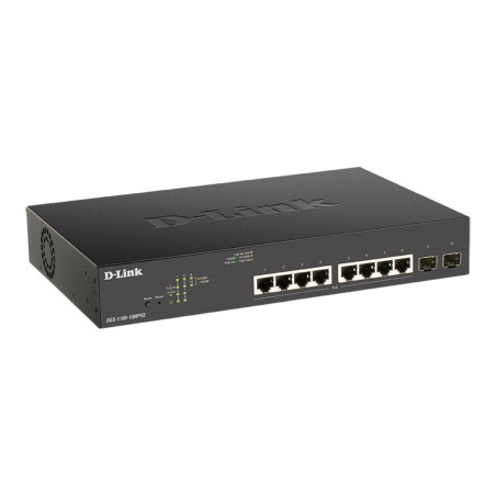 D-Link DGS-1100-10MPV2, 8x 1000Base-T 802.3af/802.3at PoE, 2x SFP, 130W PoE budget