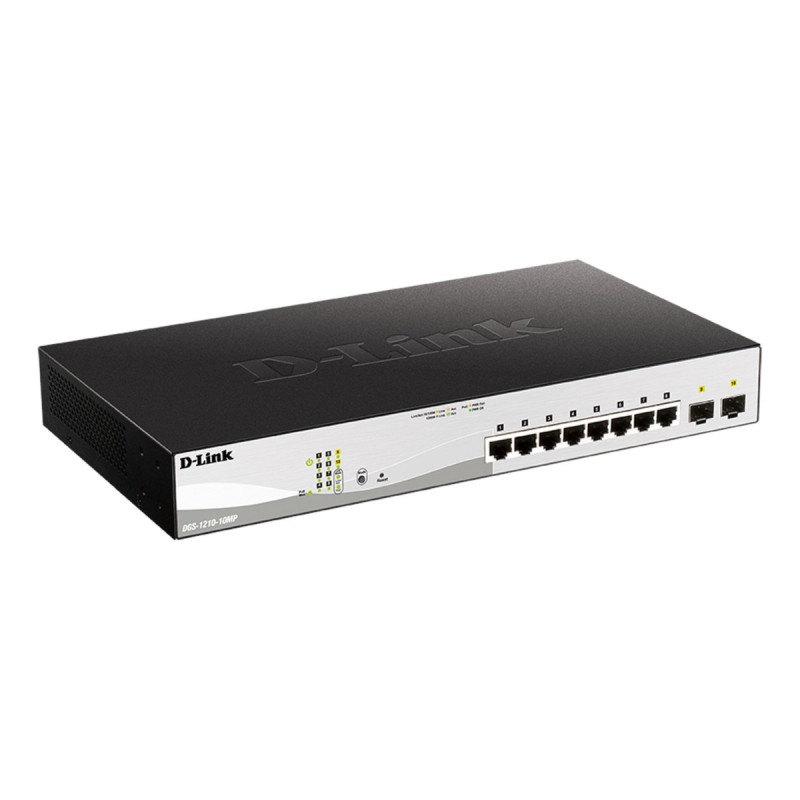 D-Link DGS-1210-10MP/E 10-Port Gigabit PoE+ Smart Switch inc. 2x SFP Ports, POE budget 130W