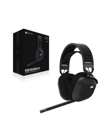 Corsair HS80 RGB Wireless/USB/USB/Bezdrôt/Čierna
