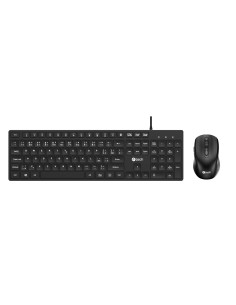 Klávesnice C-TECH KBM-108, drátový combo set s myší, multimediální, USB, CZ/SK