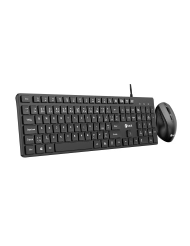 Klávesnice C-TECH KBM-108, drátový combo set s myší, multimediální, USB, CZ/SK