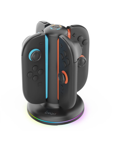 iPega SW2052 Nabíjacia Stanica s RGB pre JoyCon Ovládače Nintendo Switch 2 Black