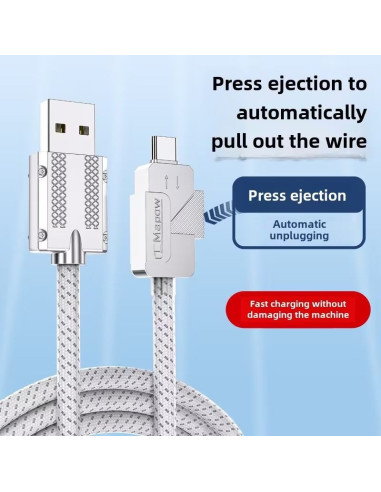 PremiumCord USB-C kábel s tlačidlom pre odpojenie