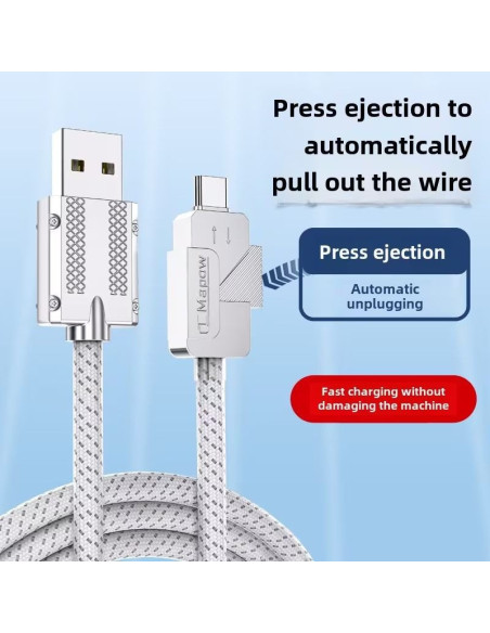 PremiumCord USB-C kábel s tlačidlom pre odpojenie