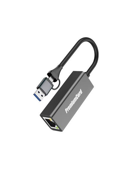 PremiumCord adaptér UBS-C a USB-A na Gigabit, 15cm