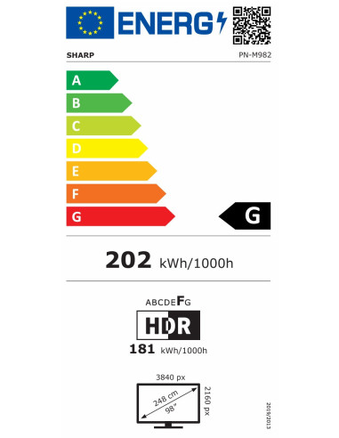 98" LED SHARP M982,3840x2160,24/7,500cd