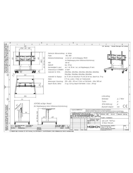 Mobilní stojan MEBIKON eQ Lift TiltTec Basic
