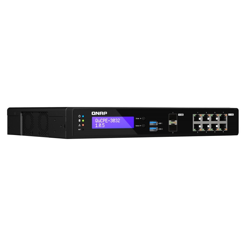 QNAP NVPE zariadenia QuCPE-3032-C3558R-8G (4core C3558R 2,4GHz, 8GB RAM, 2x M.2, 8x2,5GbE, 2x10G SFP+)