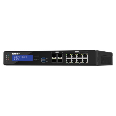 QNAP NVPE zariadenia QuCPE-3034-C3758R-16G (4core C3758R 2,4GHz, 16GB RAM, 2xM.2, 8x2,5GbE,4x10G SFP+)