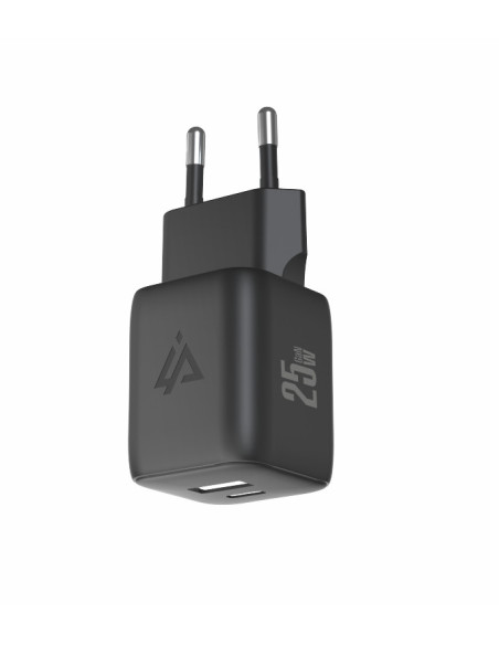 GaN SÍŤOVÁ NABÍJEČKA 25W (USB-C + USB-A) ČERNÁ