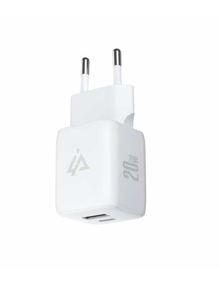 GaN SÍŤOVÁ NABÍJEČKA 20W (USB-C + USB-A) BÍLÁ
