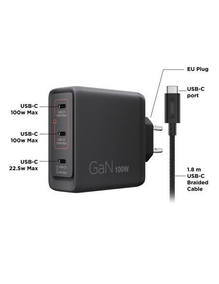 Lenovo Multi-port USB-C 100 W GaN Charger