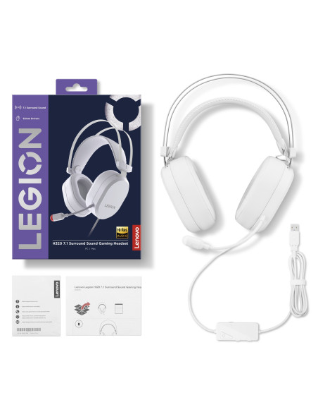 Lenovo Legion H320 7.1 Gaming Headset - White