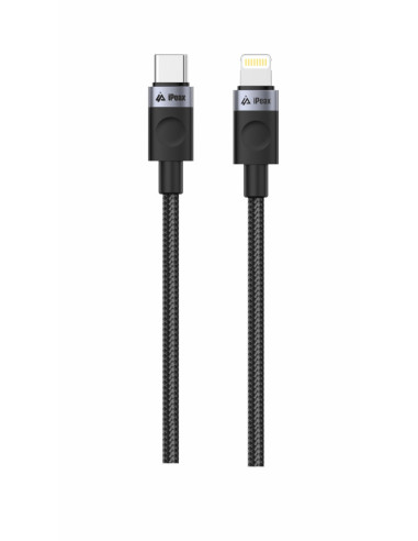 TEXTILNÝ KÁBEL USB-C / LIGHTNING 1M, USB 2.0 ČIERNY