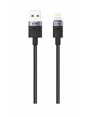 TEXTILNÍ KABEL USB-A / LIGHTNING 1M, USB 2.0 ČERNÝ